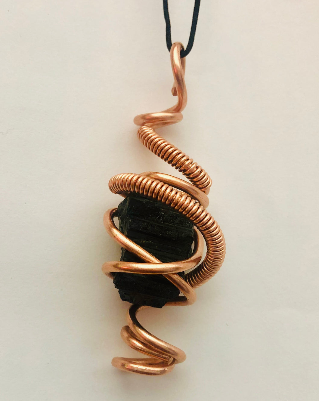 Black Tourmaline Wrapped with Copper