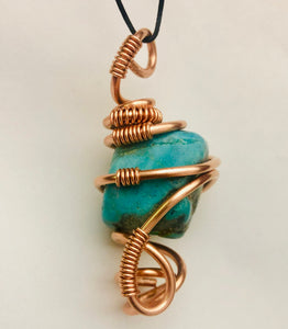 Turquoise Wrapped with Copper